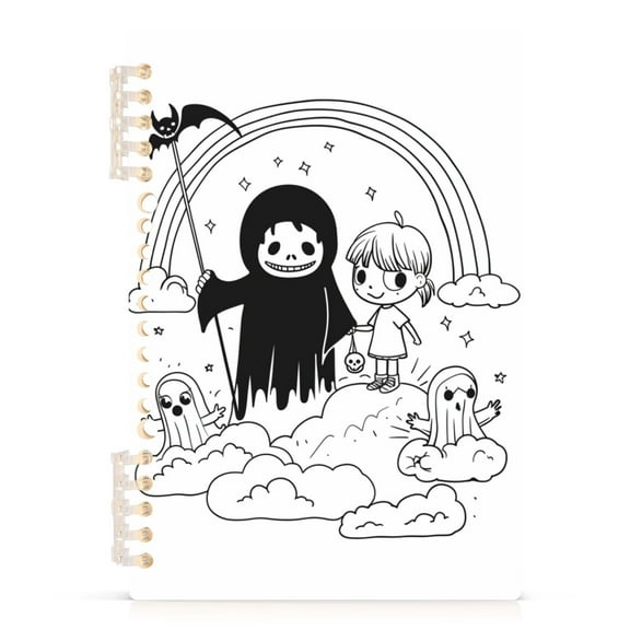 Gost Rainbow Ring Binder Notebook Journey Note Diary College Ruled Spiral Notebook Study Loose Leaf Paper A5 60 Pages