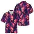 thumbnail image 1 of Gostly Fire Head Skull Pattern Hawaiian Shirt S-5XL, 1 of 5