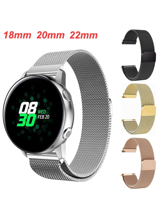 18mm 20mm 22mm General Watch Band Stainless Steel Magnetic Absorption Loop Metal Mesh Watch Band Quick Release Strap Replacement Bracelet Strap