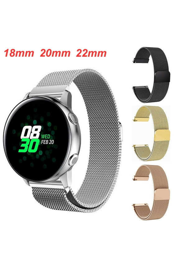 18mm 20mm 22mm General Watch Band Stainless Steel Magnetic Absorption Loop Metal Mesh Watch Band Quick Release Strap Replacement Bracelet Strap