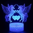 thumbnail image 1 of Gostoto 3D Unicorn LED illusions Night Light Table Stand Lamp Remote Touch Control, Colour Changing, 1 of 3