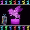 thumbnail image 1 of Gostoto 3D Unicorn illusions LED Night Light Table Stand Lamp, Remote Touch Control, Color Changing For Christmas Kids Gift Home Decor, 1 of 4