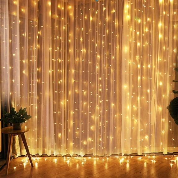 Gostoto 3X3M 300 LED String Curtain Lights Waterfall Window Lights LED Lights for Indoor Outdoor Party Home Living Room
