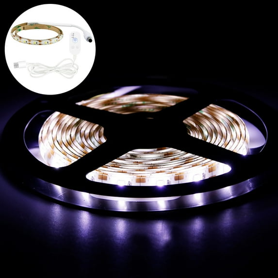 Gostoto 5V USB Smart Dimmable PIR Motion Sensor LED Strip Light for Closet Stairs Kitchen Flexible Adhesive Lamp Tape LED Cabinet Light