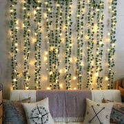 Gostoto 7.2ft 25 LEDs Artificial Green Leaves Vine Garland PlantLED String LightsBattery Powered Green Leaf Vine Fairy Light for Valentine's Wedding Bedroom Party Garden Indoor Decoration