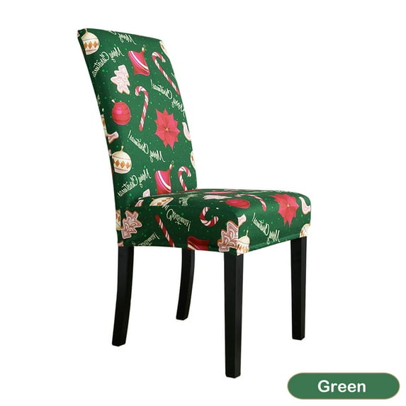 Gostoto Christmas Elk Print Spandex Stretch Banquet Chair Cover,Party Decor Dining Room Seat Cover,Slipcover 1-8 Pcs