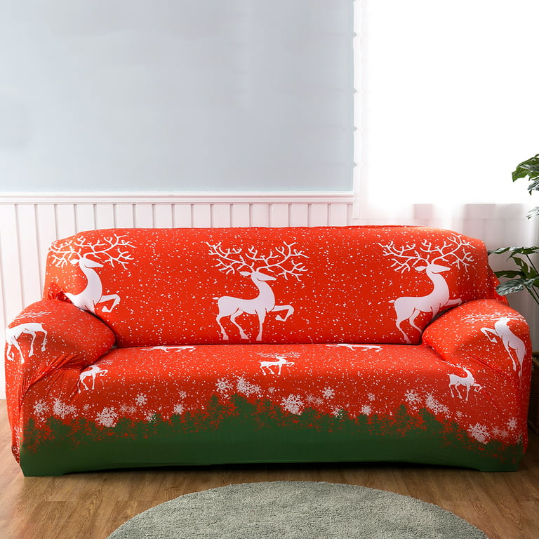 Christmas Couch Cover Printed Sofa Cover Stretch Spandex Furniture  Protector