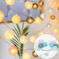thumbnail image 1 of Gostoto Cotton Balls Fairy Lights Battery Operated 10/20 LED Cotton Balls String Light 4cm Diameter for Bedroom Party Indoor Wedding Festival Decor, 1 of 4