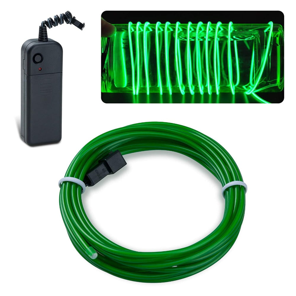 Melndiea EL Wire 5 Pack-9.8ft Portable Neon Rope Lights Strip-Wearable Battery Pack Body Lights-360°Illumination-Super Bright-Cuttable-DIY Halloween Christmas Party Bar Cosplay Costume - View #3