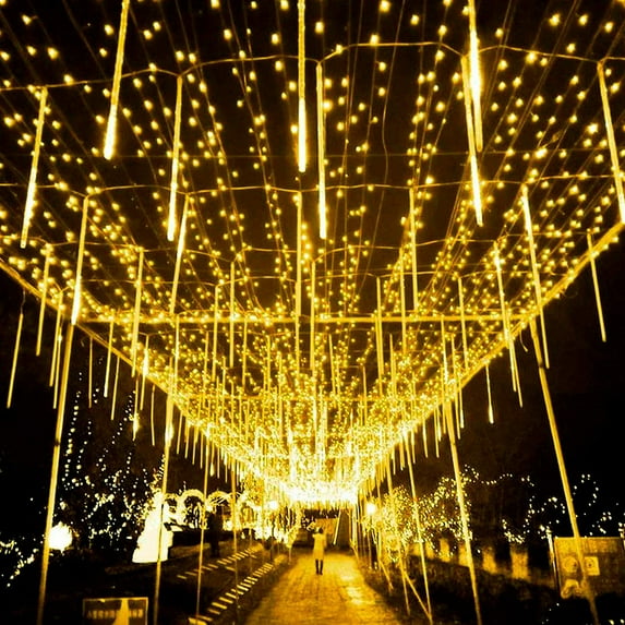 Gostoto LED Meteor Shower Lights, 8 Tubes Falling Rain String Lights, Outdoor Waterproof for Wedding Party Christmas Decor