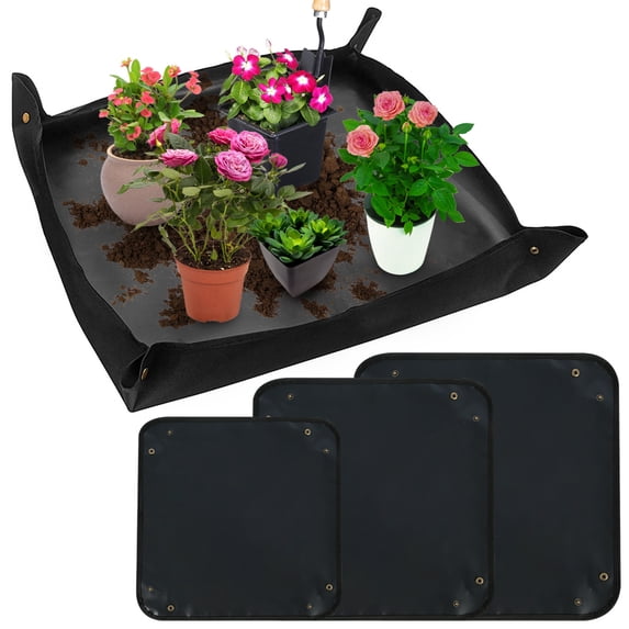 Gostoto Lock Waterproof Anti Dirty Thicken Basin Cushion Mix Soil Flower Land Mat Gardening Pad Foldable Reusable Transplanting Pot