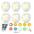 thumbnail image 1 of Gostoto RGBW LED Puck Lights, Wireless LED Closet Lights, Under Cabinet Lighting with Remote Controls, Dimmer & Timing Function, 1 of 5