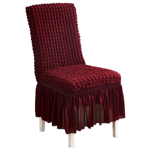 Gostoto Spandex Chair Cover with Skirt Wedding Party Decor Dining Room Seat Cover Furniture Protector