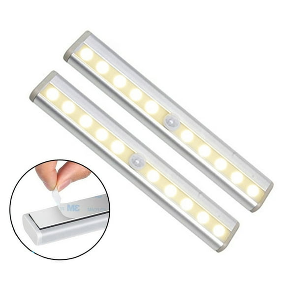 Gostoto Wireless LED Under Cabinet Lights, Wireless 10LED Motion Sensor Kitchen Closet Lamp, Battery Powered for Cabinet Cupboard Wardrobe