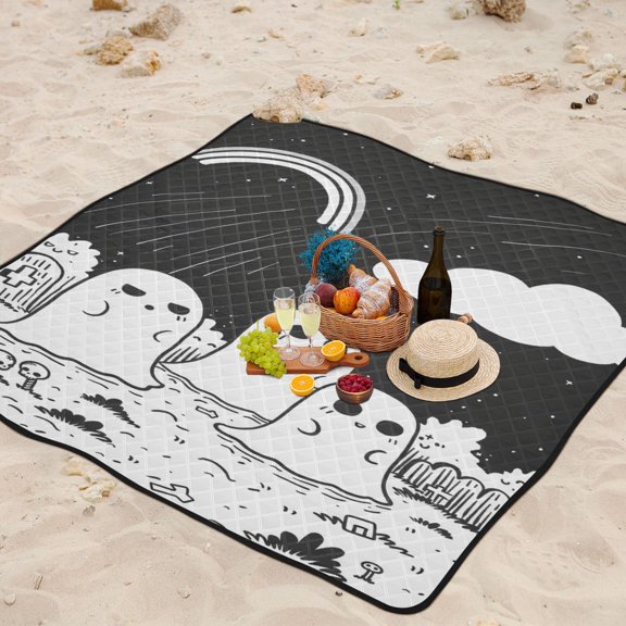 Gosts Clouds Beach Blanket Outdoor Picnic Mat Sandproof Waterproof Foldable for Camping Travel Hiking