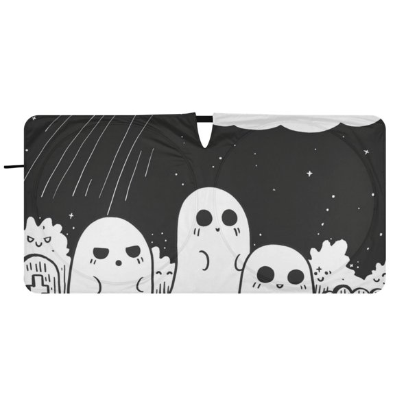 Gosts Clouds Car Windshield Sun Shade Foldable Front Window Shades Cover Sun Visor Shield Block