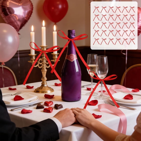 Gosuguu 30-Piece Polyester Bow Set for Home Decor, Hair Accessories, and Gift Box Packaging