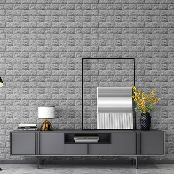 Gosuguu 3D Brick Textured Foam Wall Panels Self-Adhesive Peel and Stick Wallpaper for Room Decor