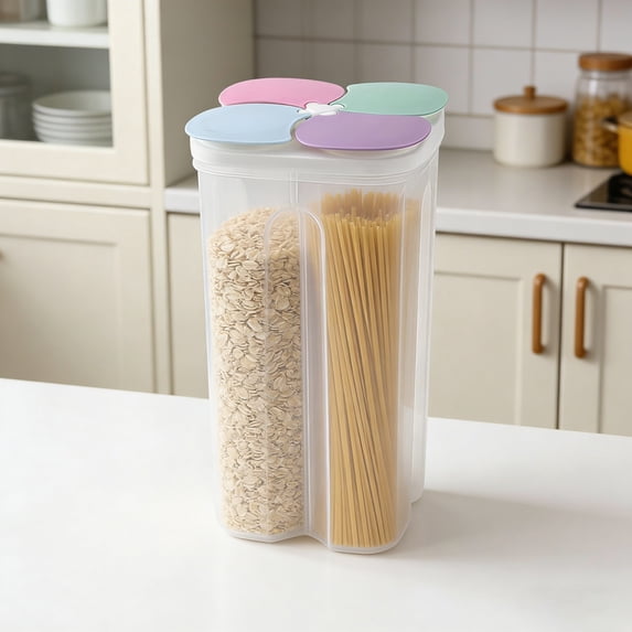 Gosuguu Airtight Food Storage Containers | Clear Plastic Kitchen Canisters for Pantry Organization | 2-Piece Set Stackable for Snacks, Grains & Coffee