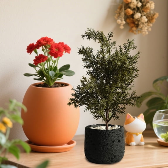 Gosuguu Artificial Potted Plant for Home Decor | 12-Inch Tall Fake Bonsai Tree with Plastic Pot | Desktop Greenery for Office, Living Room, or Tabletop