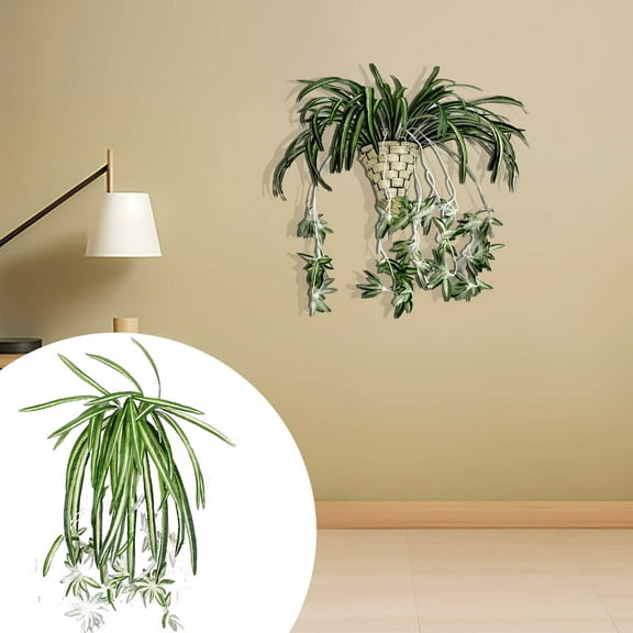 Gosuguu Artificial Silk Spider Plants Hanging Decor for Home Office and Garden