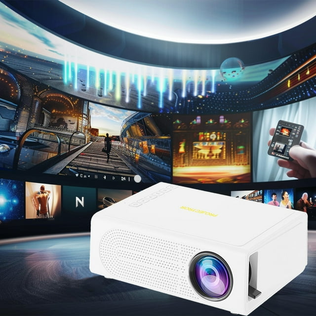 Gosuguu Portable Mini LED Projector, Home Theater System, 1080p HD Decoding, Connects via HDMI/USB/AV for TV, Phone, and Memory Card Playback