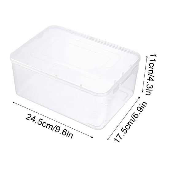 Gosuguu Clear Plastic Book Storage Box with Lid for Desktop Organizing and Children's Picture Books