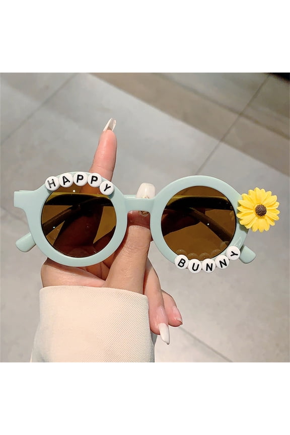 Cute Round Sunflower Children’s Sunglasses, Summer Sun Protection, Trendy Toddler Glasses, Baby Casual Sunglasses for Outdoor Play