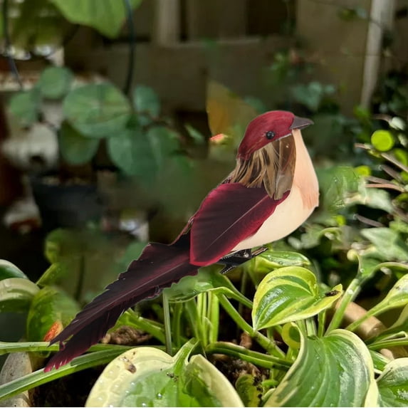 Gosuguu Simulated Bird Ornaments, Outdoor Gardening Decoration, Fake Bird Figurines for Garden, Backyard Bird Decor for Spring and Summer Outdoor Spaces