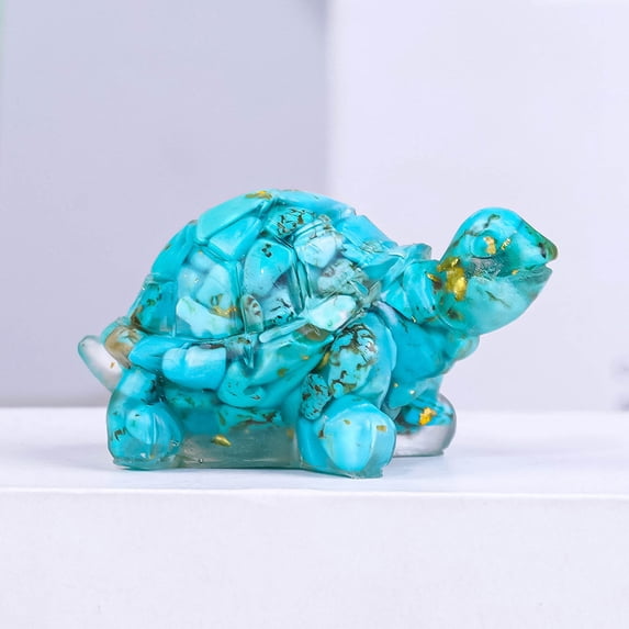 Gosuguu Hand Carved Amethyst Crystal Turtle Figurine Natural Stone Pocket Sculpture Paperweight Home Decor