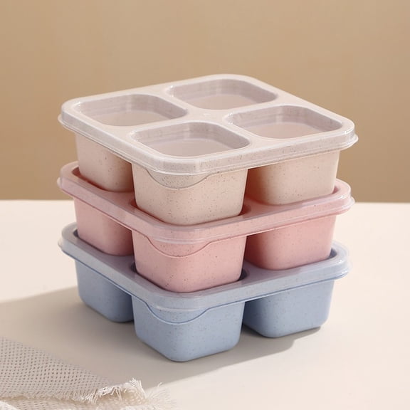 Gosuguu INS Stacked Divider Bento Box Set | 3-Compartment Microwave Safe Lunch Container | Leak-Proof Travel Meal Prep Box for Adults