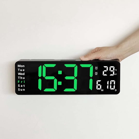Gosuguu Large Digital Wall Clock with Temperature Date Display and Remote Control