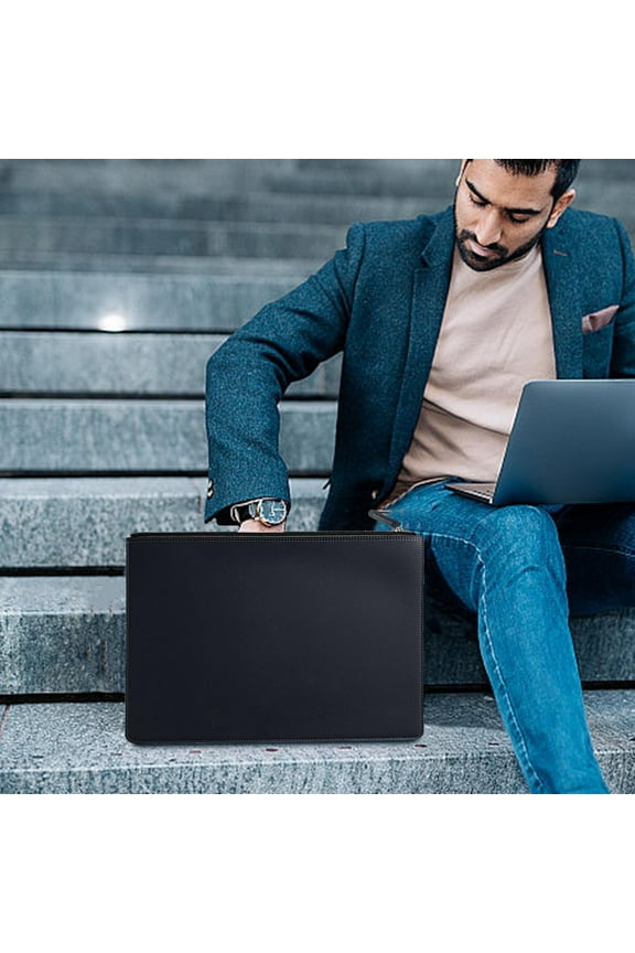 Leather Document Briefcase with Waterproof Protection for Business and Travel
