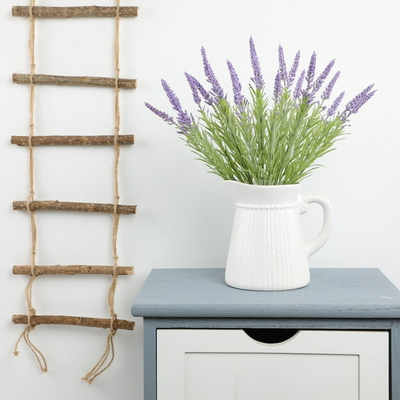 Gosuguu Plastic Lavender Flower Arrangement for Home Decor Desktop Vase Purple Pink White Green