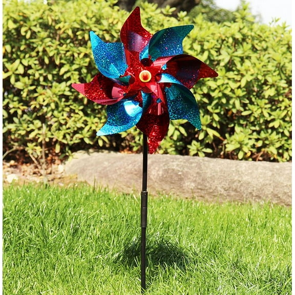 Gosuguu Plastic Windmill Toy for Garden Decoration DIY Craft Kit with Colorful Spinning Blades