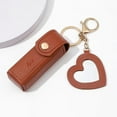 thumbnail image 1 of Gosuguu Portable Heart-Shaped Mirror Lipstick Holder Keychain Case with Mini Storage Bag, 1 of 5