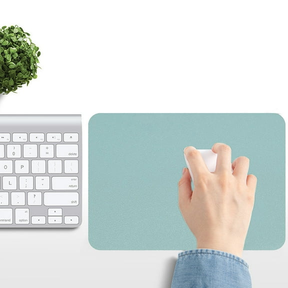Gosuguu Small Artificial Leather Mouse Pad Waterproof Easy Clean Glossy Surface for Desk Protection