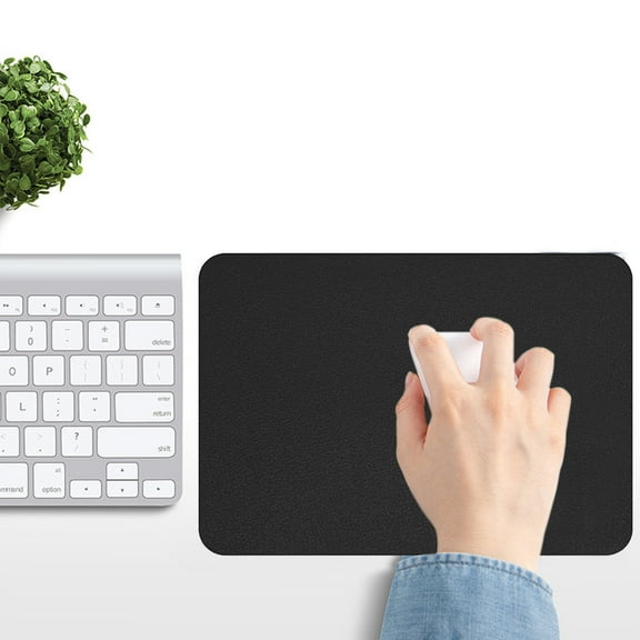 Gosuguu Small Artificial Leather Mouse Pad Waterproof Easy Clean Glossy Surface for Desk Protection