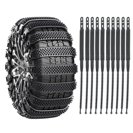 Gosuguu Snow Chains for Cars and SUVs with Heavy Duty Traction Straps