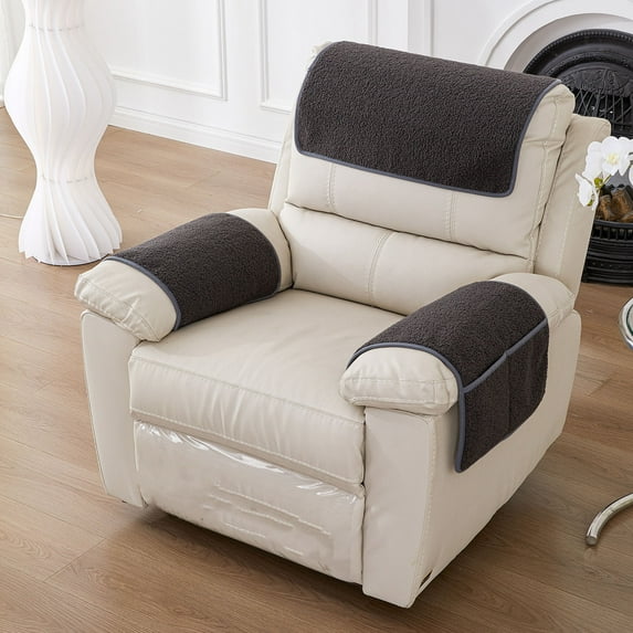 Gosuguu Solid Color Lambskin Sofa Headrest Cushion Armrest Cushion with Storage Bag for Single Chairs, Rainproof, Dirtproof, and Scratch Resistive