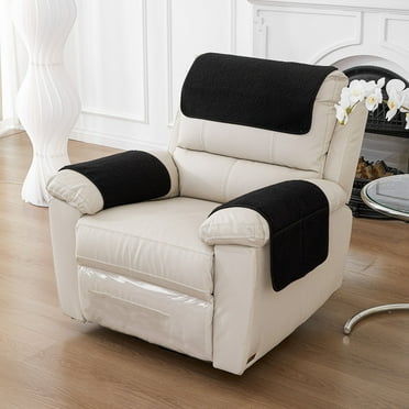 Gosuguu Solid Color Lambskin Sofa Headrest Cushion Armrest Cushion with Storage Bag for Single Chairs, Rainproof, Dirtproof, and Scratch Resistive