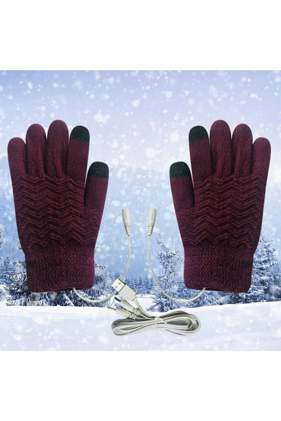 USB Rechargeable Heated Gloves for Women with Full Hand Warming