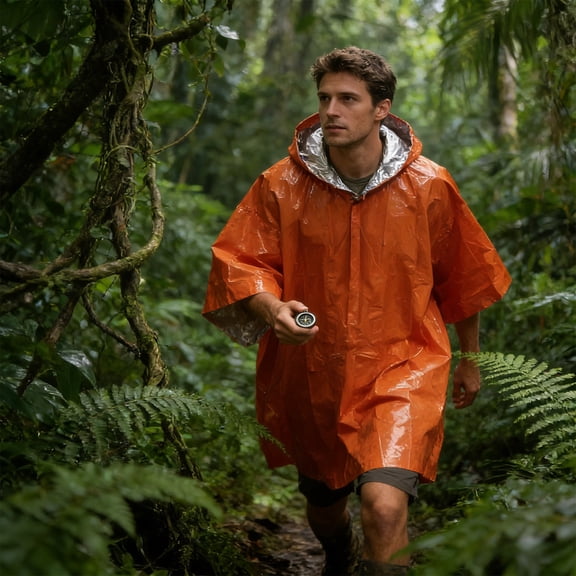 Gosuguu Waterproof Windproof Plastic Rain Poncho for Outdoor Camping Hiking Backpack Protection