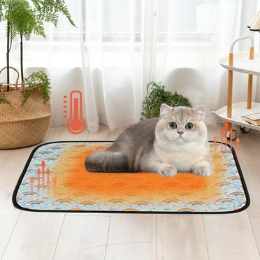 Gosuguu Winter Self Warming Pet Mat for Cats and Dogs Self Heating Bed Pad with Extra Warmth, Non Slip Bottom, Machine Washable for Indoor/Outdoor Use, Rainbow Colors
