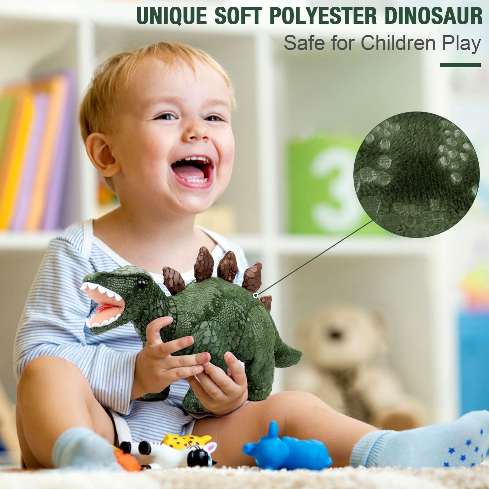Gosun Dinosaur Plush, Remote Control Walking Dinosaur Toys for 3+ Years