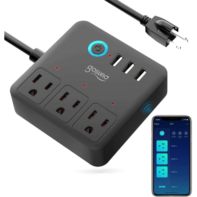 Gosund Smart Power Strip, 3 USB Ports, WiFi Control, Surge Protector ...