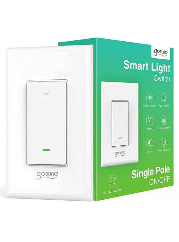 Gosund Smart Light Switch ON-OFF In-Wall Single-Pole 15A White Wi-Fi Smart Switch