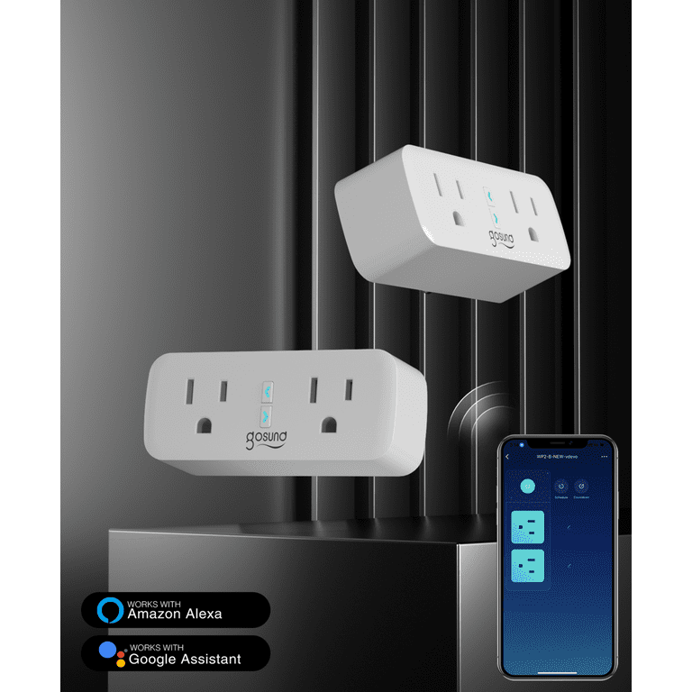 Govee Smart Plug, WiFi Bluetooth Outlets 2 Pack Work with Alexa and Google  Assistant Bundle with Govee Smart Plug, WiFi Plugs Work with Alexa & Google  Assistant, Smart Outlet with Timer 