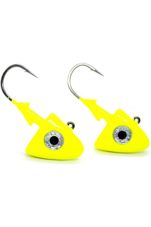 WCSH6-CH Swim Bait Head w/Mustad Hook, 6oz, Chartreuse 2-Pack