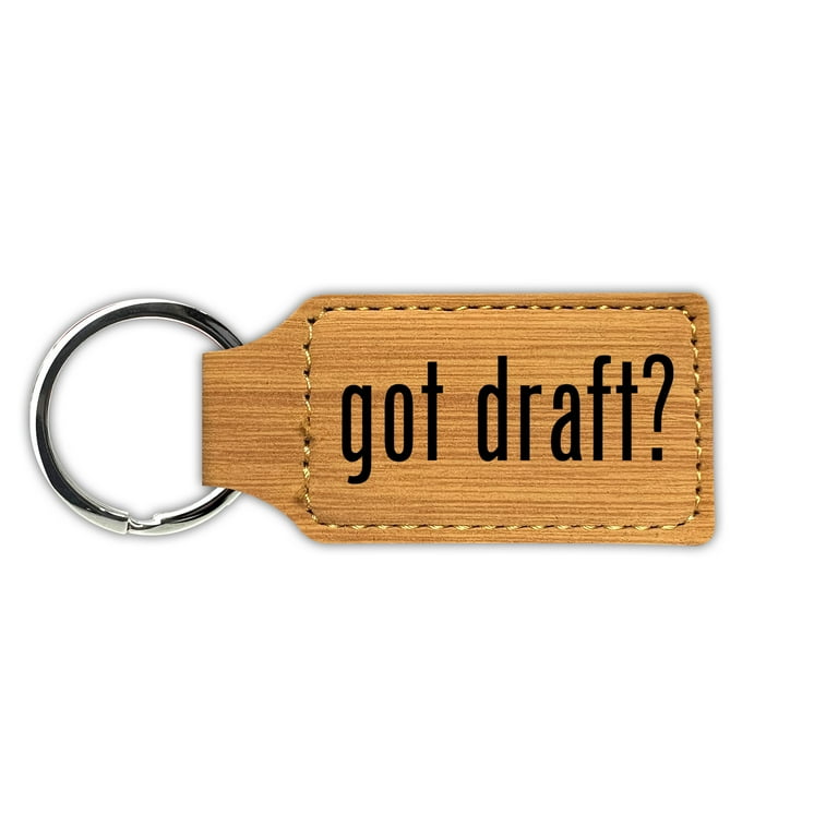 Got Draft Keychain Leatherette Rectangle Laser Engraved Many Colors Key Chain Ring horse draught dray Bamboo Walmart